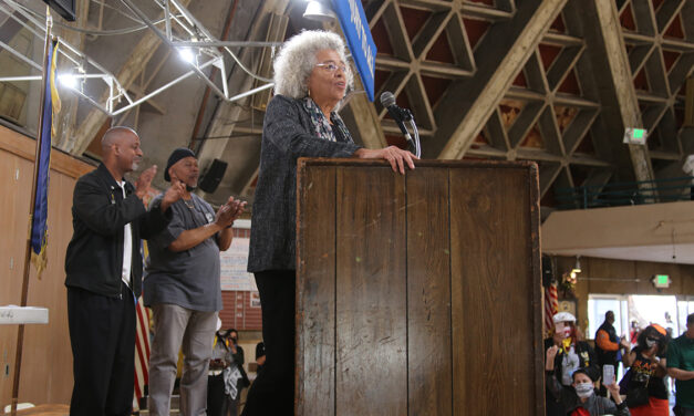 Angela Davis made an honorary member of Local 10 in Juneteenth induction ceremony